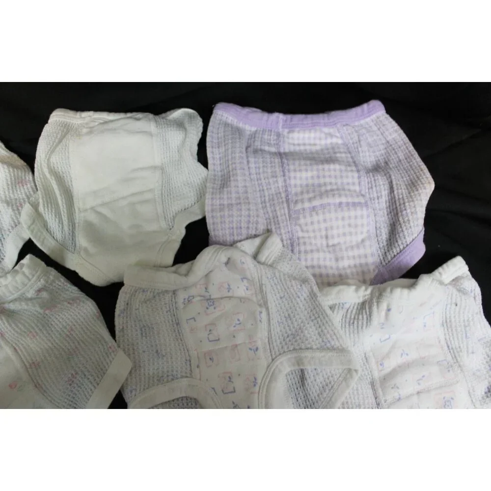 VTG Y2K 90s Gerber Cloth Training Pants 6 Pairs sz 2/3 Washable Padded